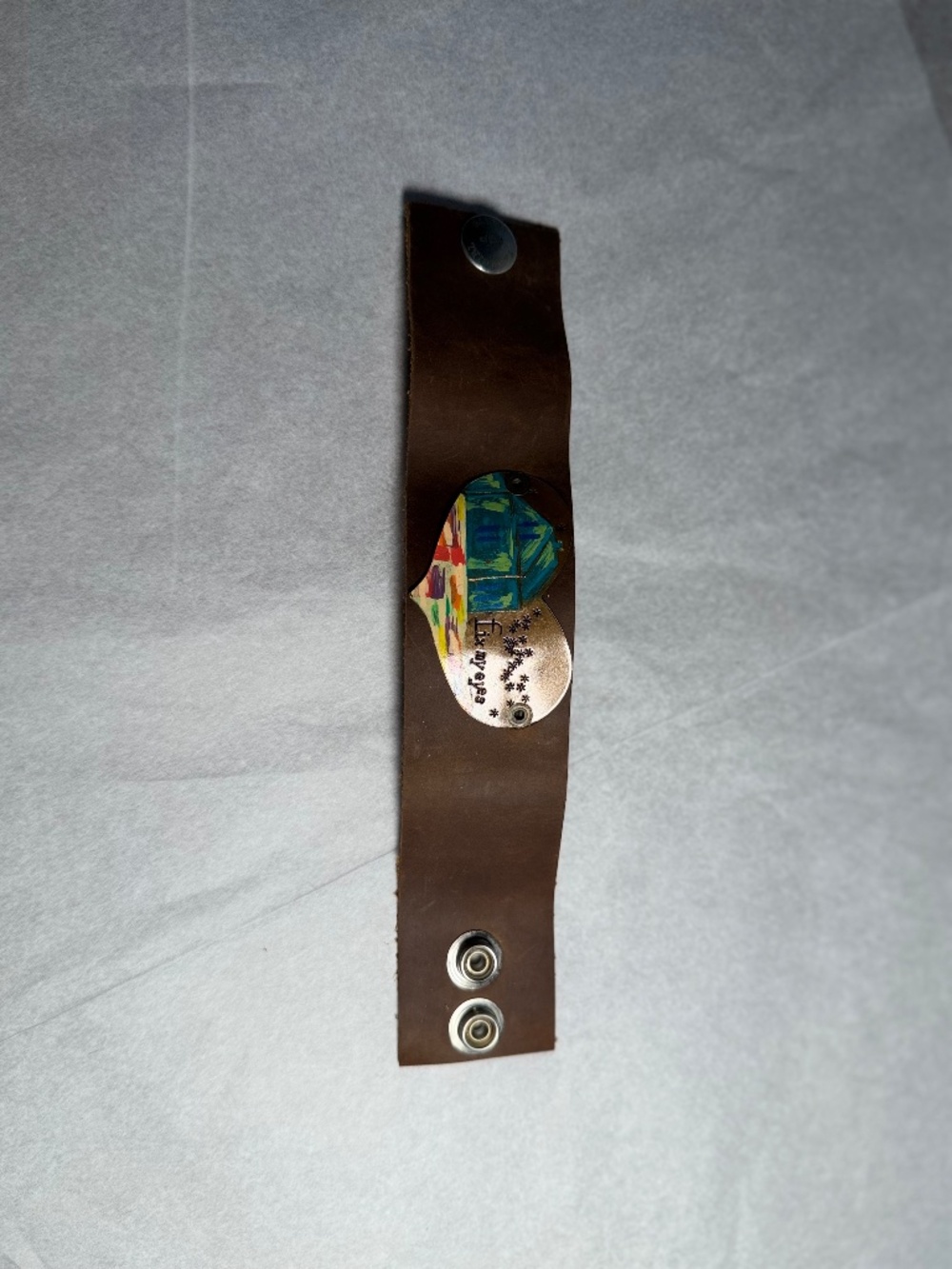 Farmgirl Paints "Fix My Eyesl" Leather Cuff Bracelet